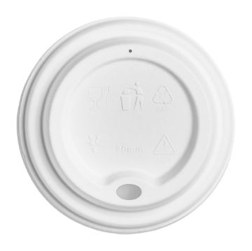 Picture of Vegware Hot Cup Lid Moulded Fibre 89-Series (1000 pack)