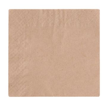 Picture of Vegware Recycled Cocktail Napkin Kraft 24x24cm 2ply 1/4 Fold (4000 pack)