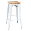 Picture of Bolero Bistro High Stools with Wooden Seatpad White (4 pack)