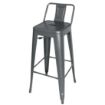 Picture of Bolero Bistro High Stool With Backrest Gun Metal (4 pack)