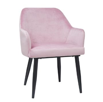 Picture of Bolero Lia Velvet Effect Chairs Dusty Pink (2 Pack)
