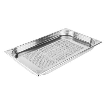 Picture of Vogue Stainless Steel Heavy Duty Perforated 1/1 Gastronorm Tray 40mm