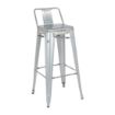 Picture of Bolero Bistro Galvanised Steel High Stool with Backrest (4 pack)