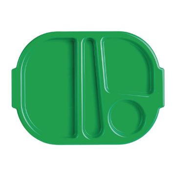 Picture of Olympia Kristallon Small Polypropylene Compartment Food Trays Green 321mm
