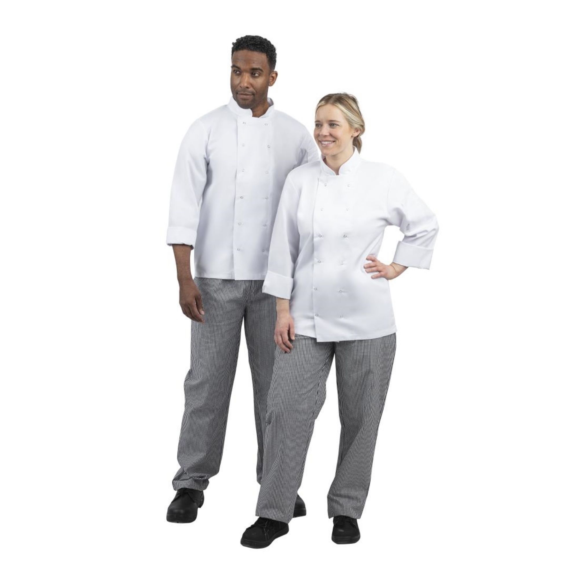 Picture of Whites Unisex Vegas Chefs Trousers Black and White Check XL