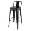 Picture of Bolero Bistro Steel High Stool with Backrest Black (4 pack)
