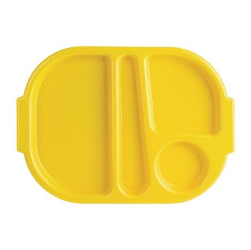 Picture of Olympia Kristallon Small Polypropylene Compartment Food Trays Yellow 321mm