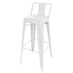Picture of Bolero Bistro Steel High Stool With Backrest White (4 pack)
