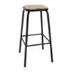 Picture of Bolero Cantina High Stools with Wooden Seat Pad Black (4 pack)
