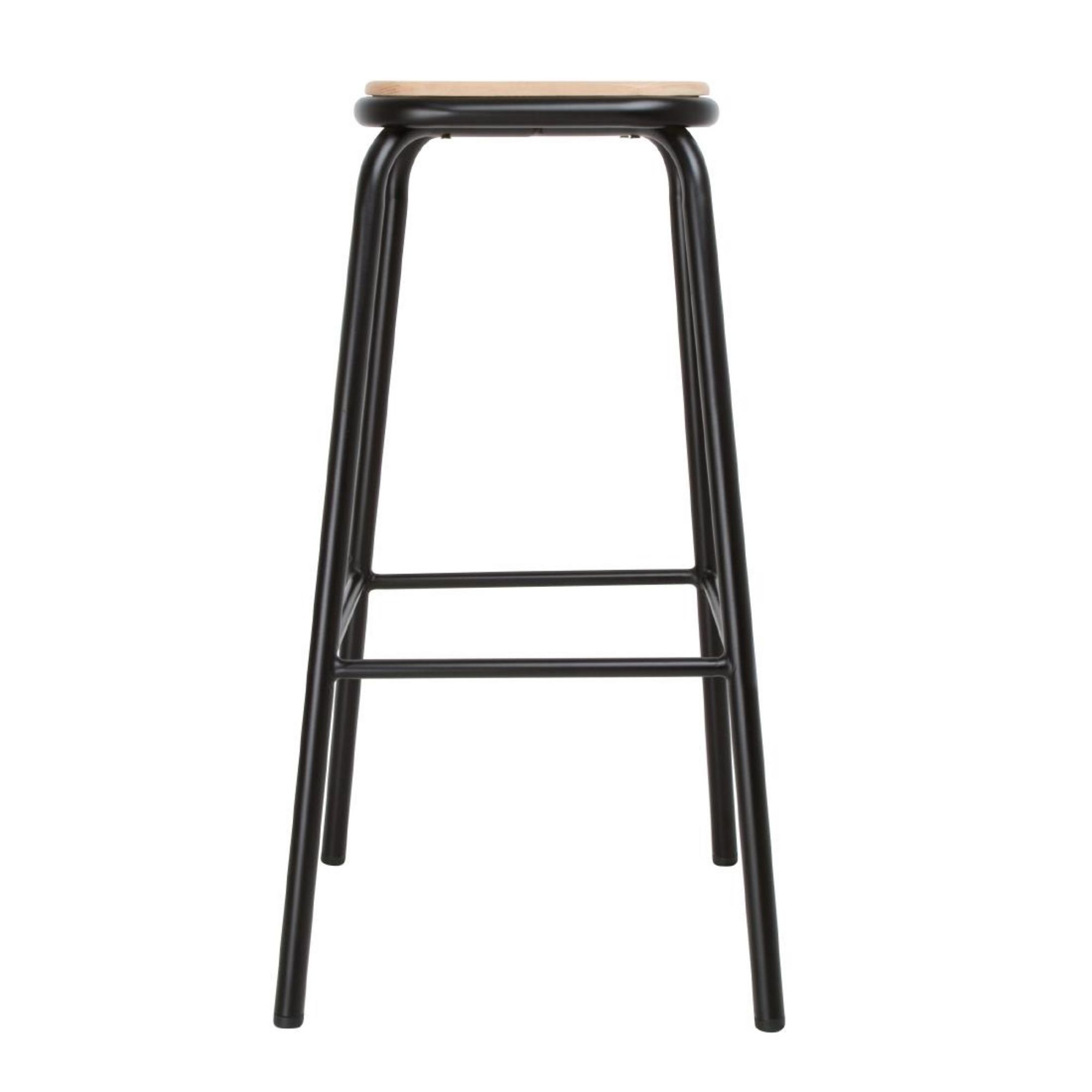 Picture of Bolero Cantina High Stools with Wooden Seat Pad Black (4 pack)