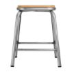 Picture of Bolero Galvanised Steel Low Stools with Wooden Seatpad (4 pack)