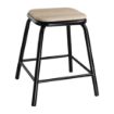 Picture of Bolero Cantina Low Stools with Wooden Seat Pad Black (4 pack)