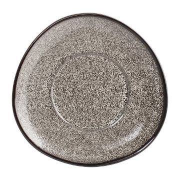 Picture of Olympia Mineral Triangular Cappuccino Saucer Grey Stone 150mm (6 pack)