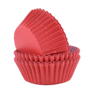 Picture of PME Block Colour Cupcake Cases Red (60 Pack)