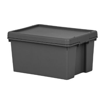 Picture of Wham Bam Recycled Storage Box & Lid Black 16Ltr