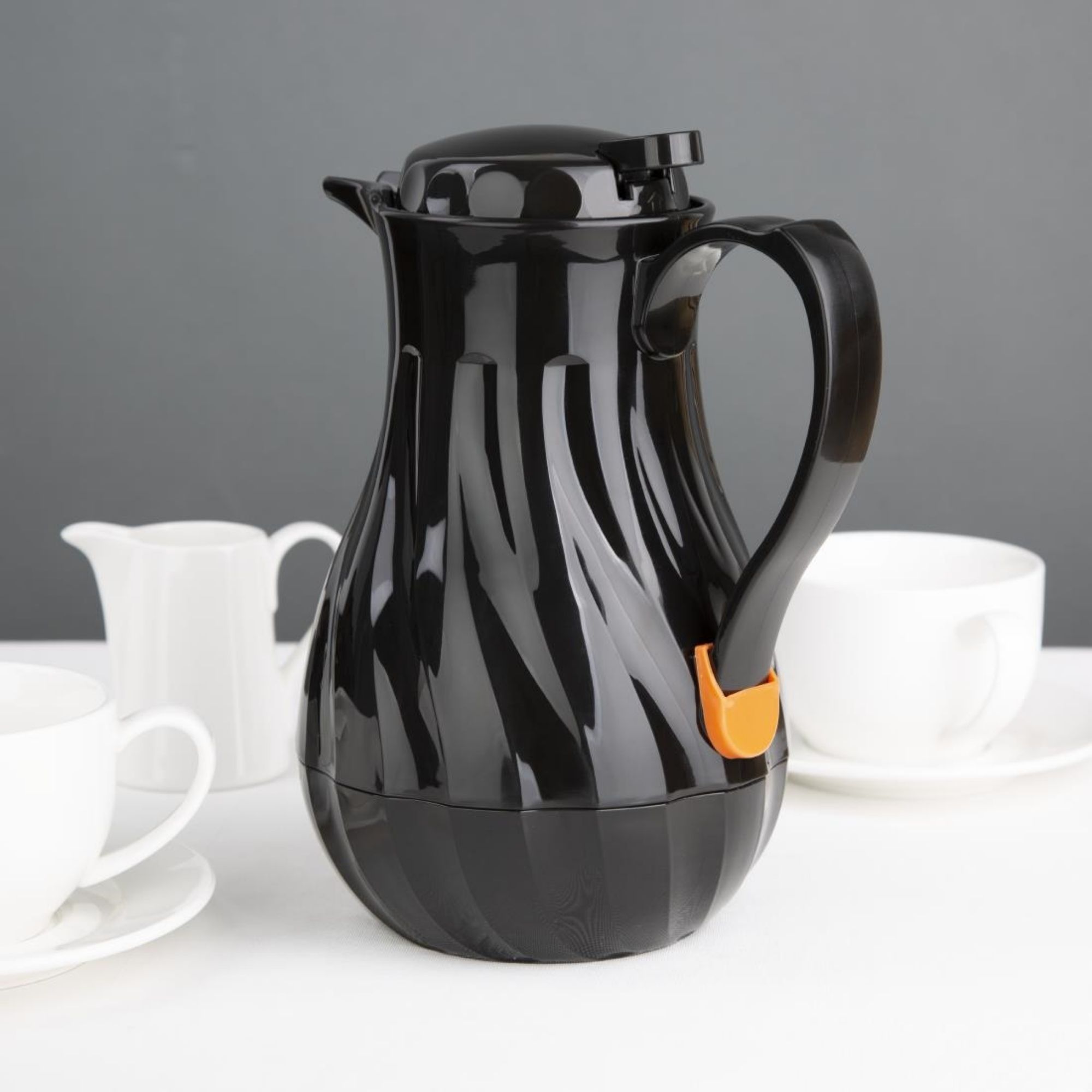 Picture of Olympia Insulated Swirl Jug Black 1.2Ltr