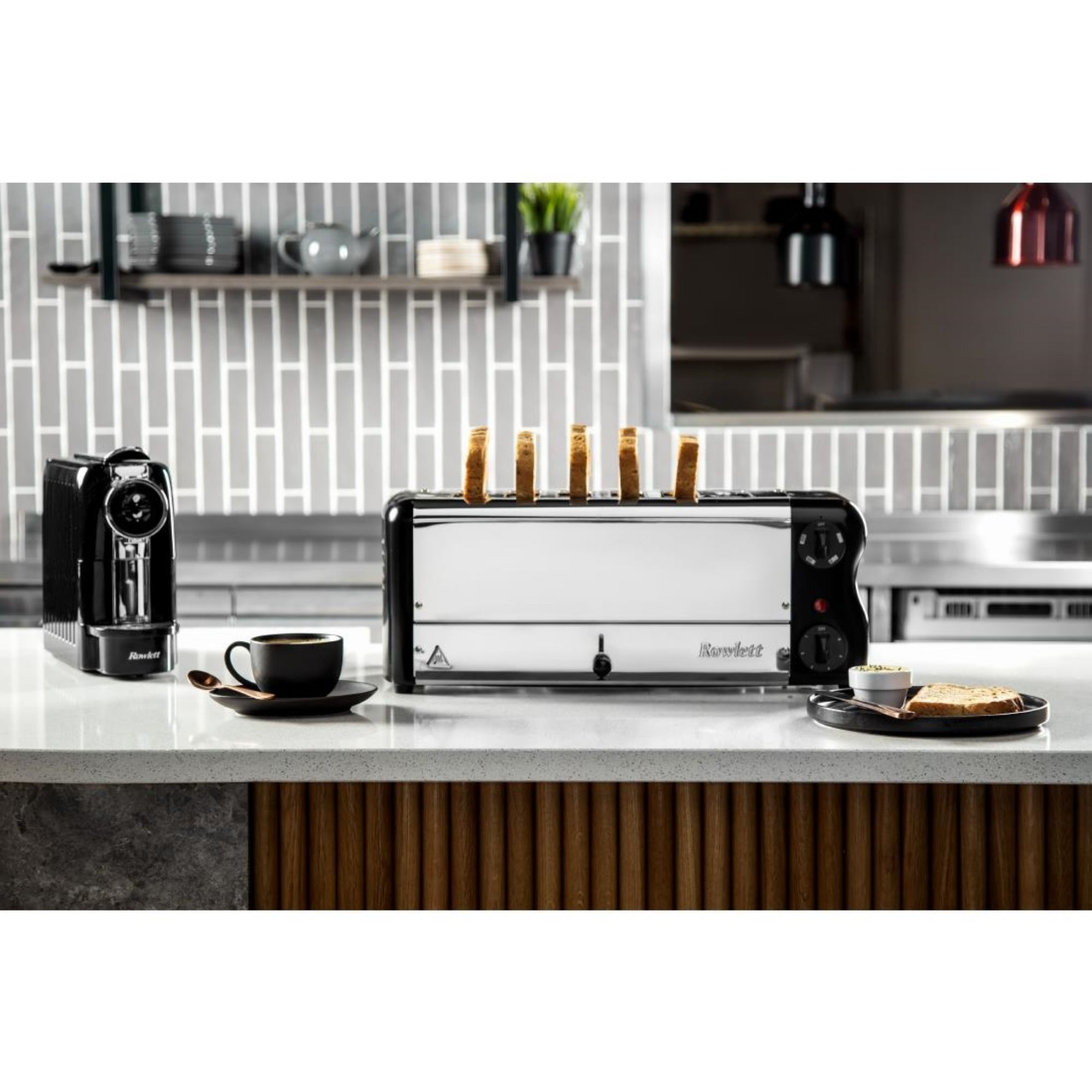 Picture of Rowlett Esprit 6 Slot Toaster Jet Black w/2x Additional Elements & Sandwich Cage
