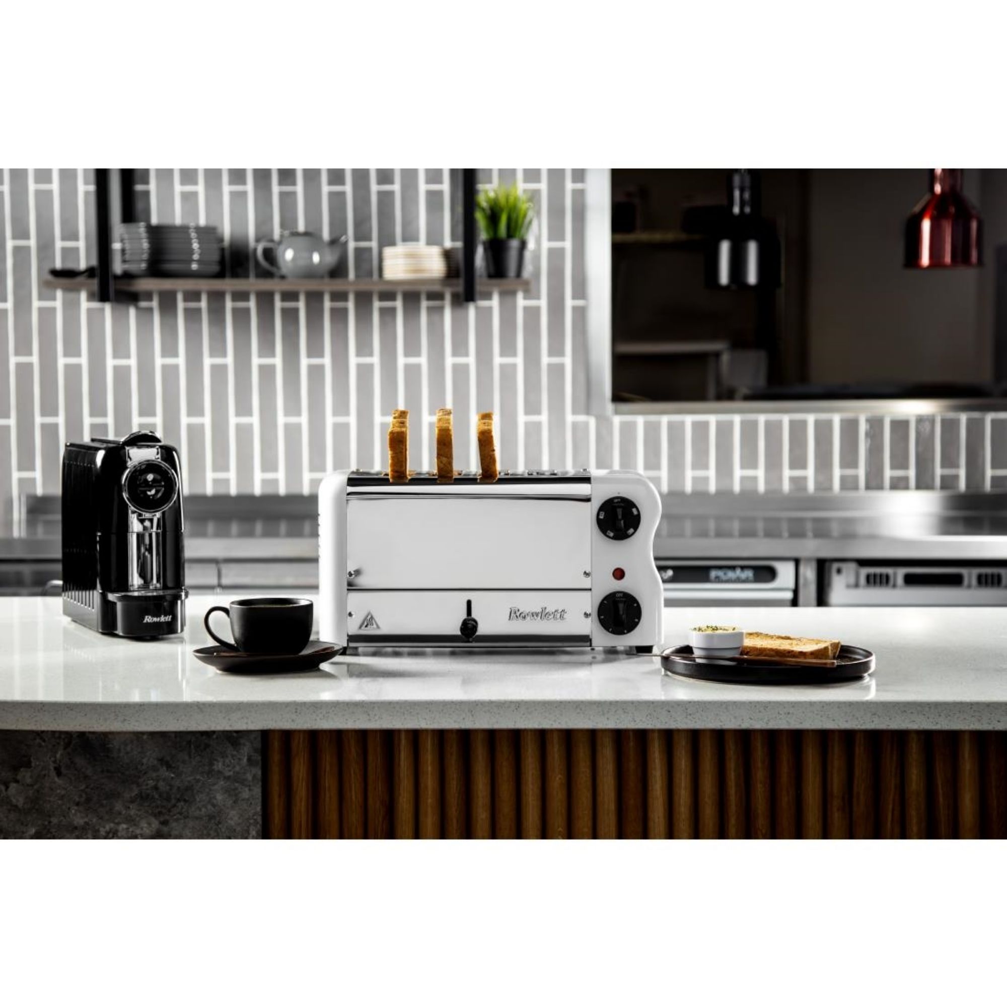 Picture of Rowlett Esprit 4 Slot Toaster White w/2x Additional Elements & Sandwich Cage