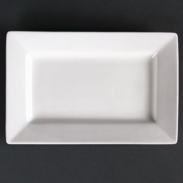 Picture of Olympia Lumina Wide Rim Rectangular Plates White 200x 130mm (6 pack)