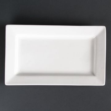 Picture of Olympia Lumina Wide Rim Rectangular Plates White 257x 155mm (4 pack)