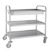 Picture of Vogue Stainless Steel 3 Tier Deep Tray Clearing Trolley