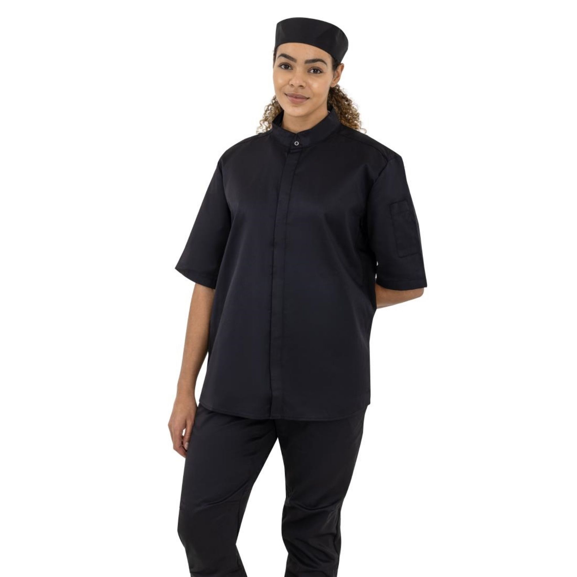 Picture of Southside Band Collar Chef Jacket Black XL