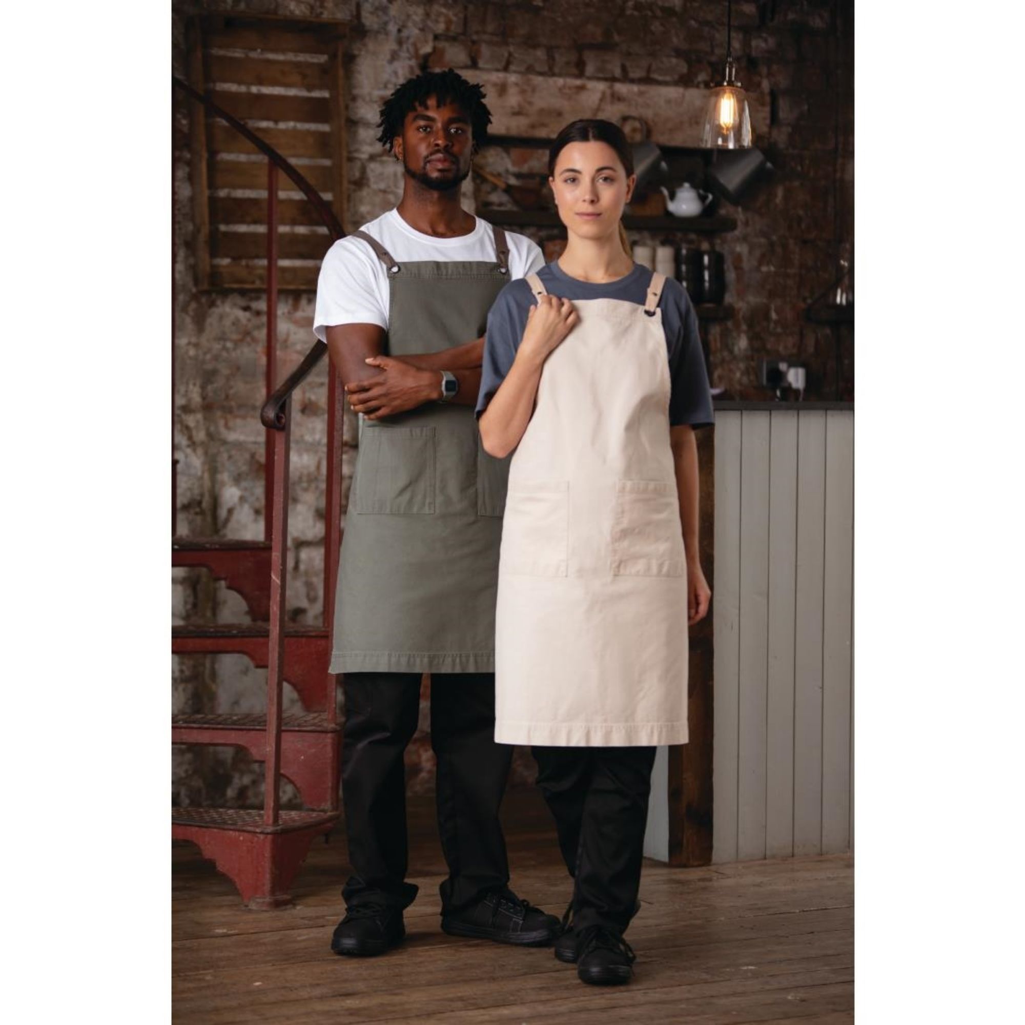 Picture of Southside Cotton Canvas Bib Apron Stone