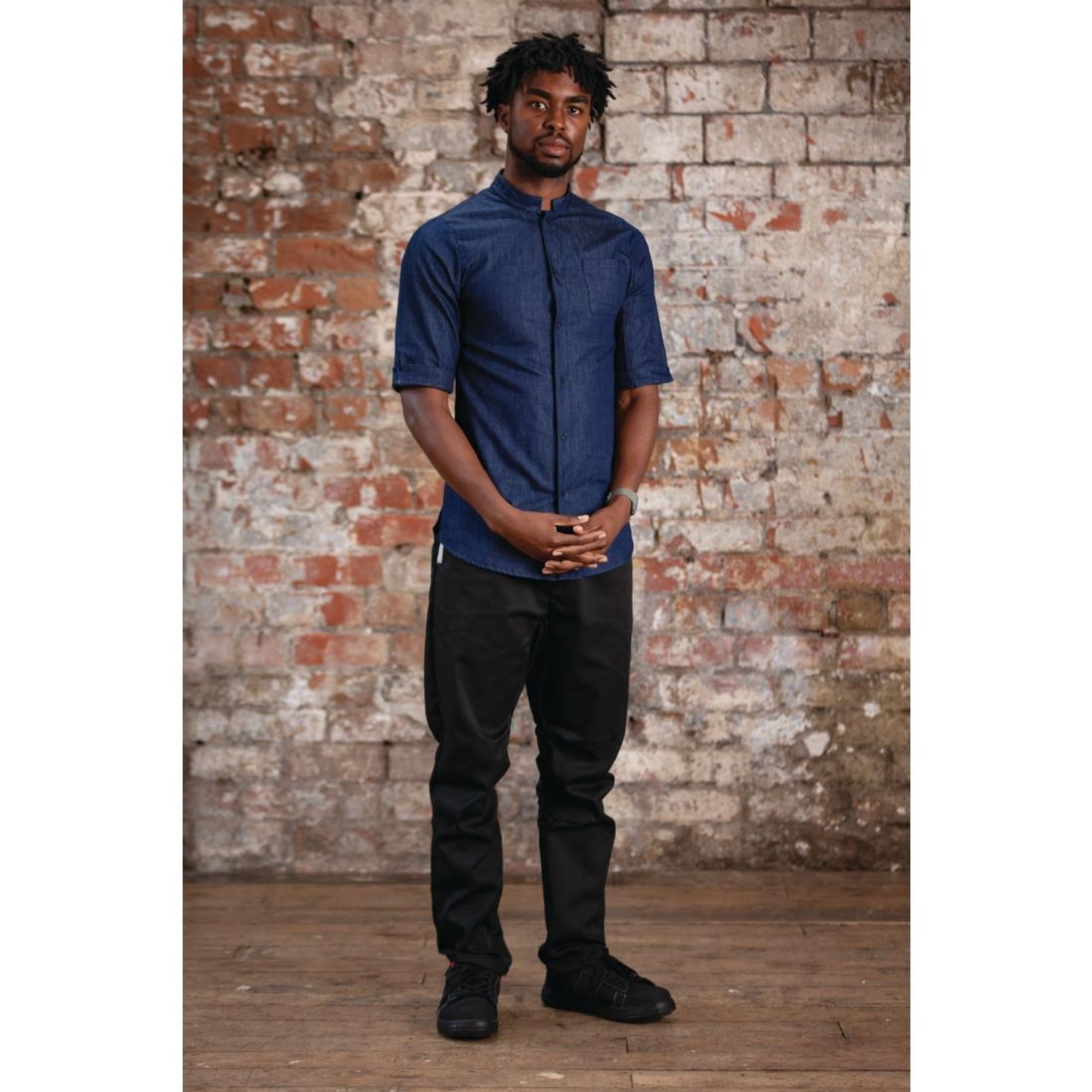 Picture of Southside NY Kings Mens Denim Lightweight Chefs Shirt L