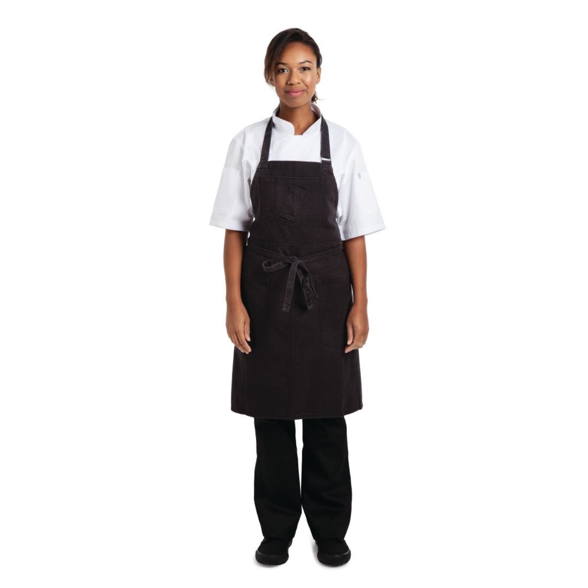 Picture of Chef Works Urban Rockford Canvas Bib Apron Steel Grey