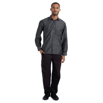 Picture of Chef Works Urban Detroit Long Sleeve Denim Shirt Black XL