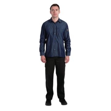 Picture of Chef Works Urban Detroit Long Sleeve Denim Shirt Blue L