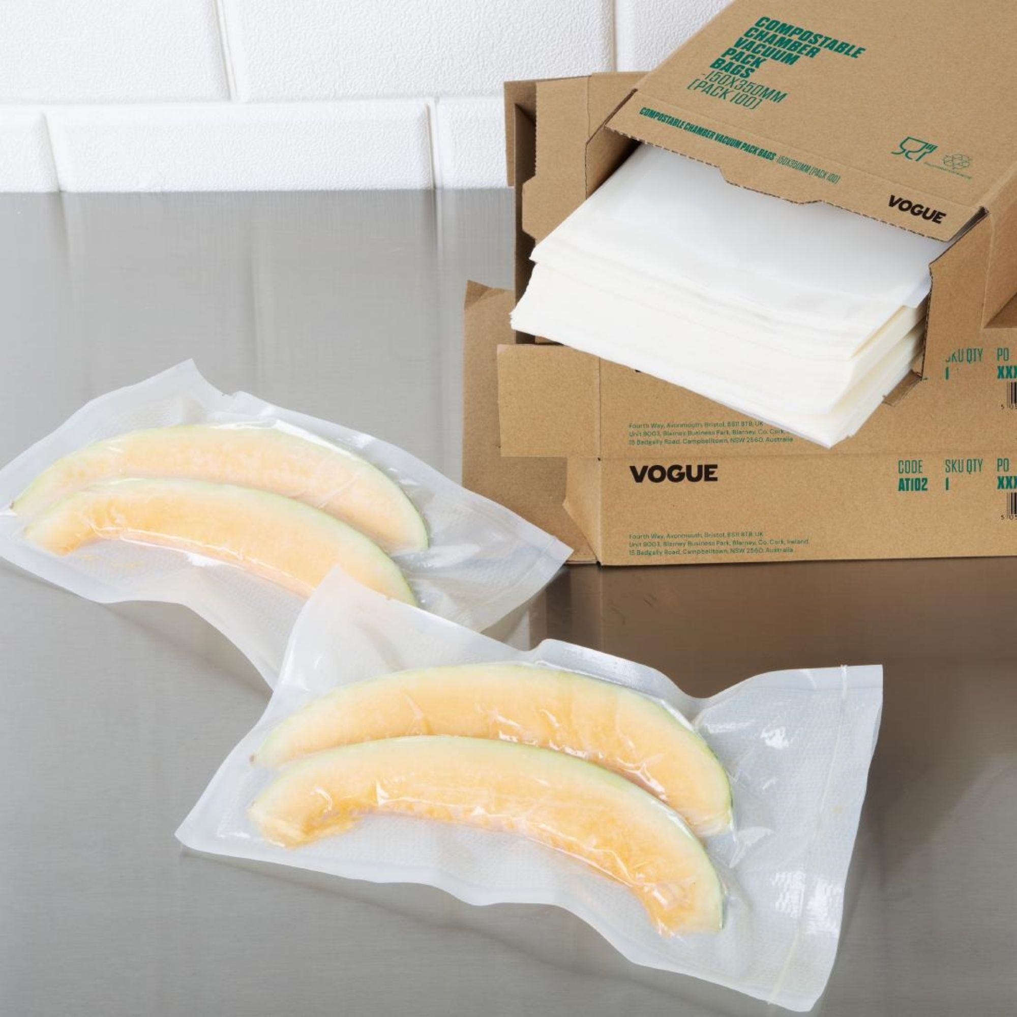 Picture of Vogue Compostable Chamber Vacuum Pack Bags 300x350mm (100 pack)