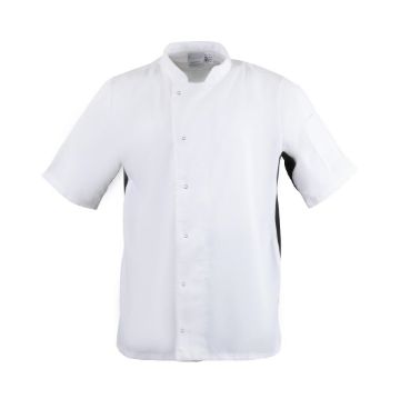 Picture of Whites Nevada Unisex Chef Jacket Black & White 2XL
