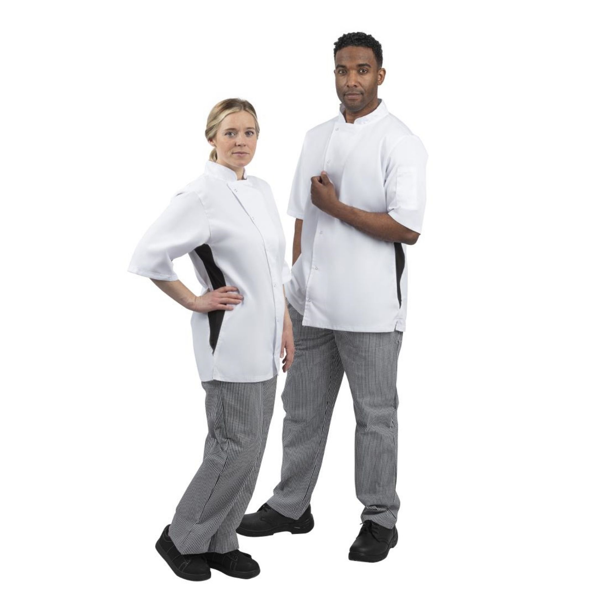 Picture of Whites Nevada Unisex Chef Jacket Black & White XS