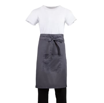 Picture of Whites Bistro Apron Polycotton Charcoal with Pocket