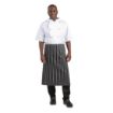 Picture of Whites Bistro Apron Black/White Butchers Stripe