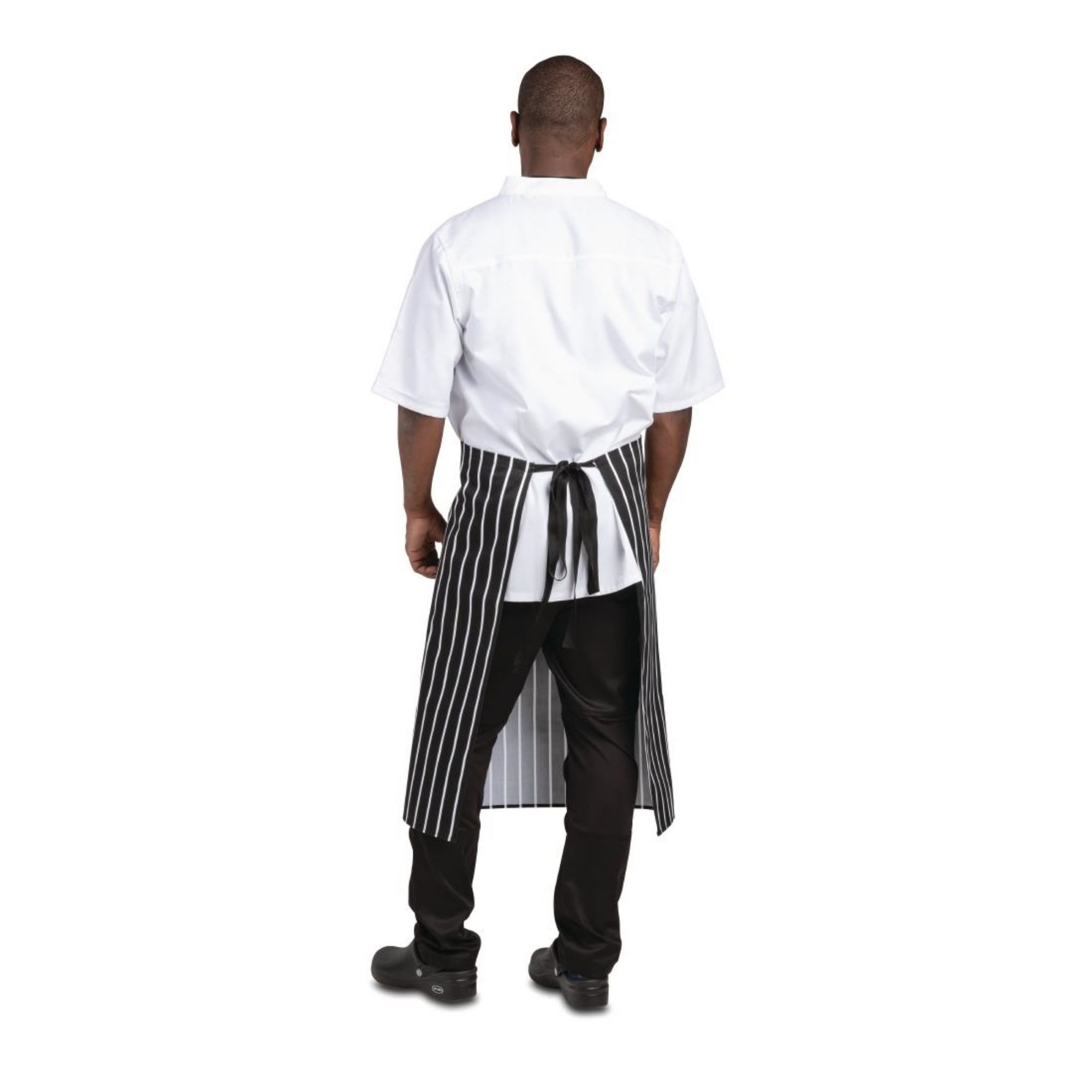Picture of Whites Bistro Apron Black/White Butchers Stripe