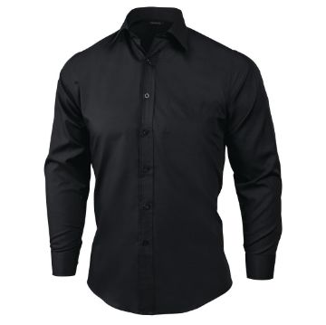 Picture of Chef Works Unisex Long Sleeve Dress Shirt Black XL