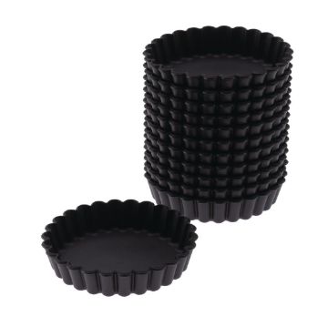 Picture of Matfer Bourgeat Exoglass Round Fluted Tartlet Mould 100mm (12 pack)
