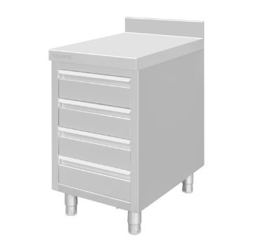 Picture of Vogue Stainless Steel 4 Drawer Workstation with 100mm Upstand