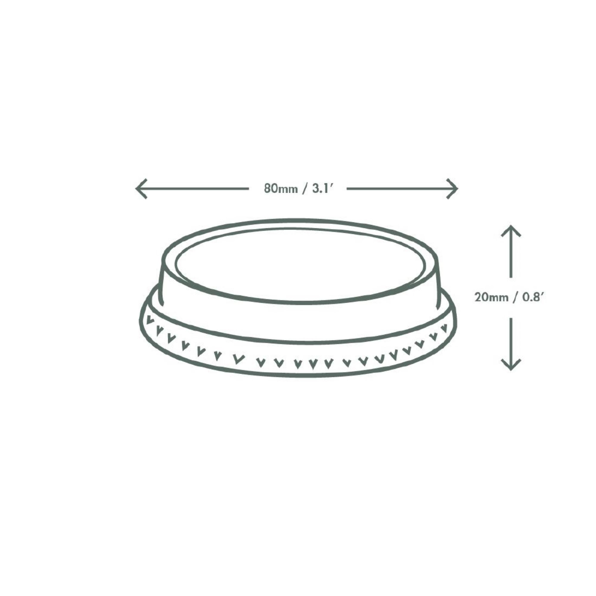 Picture of Vegware Compostable Flat Lids With No Hole 200ml / 7oz (1000 pack)