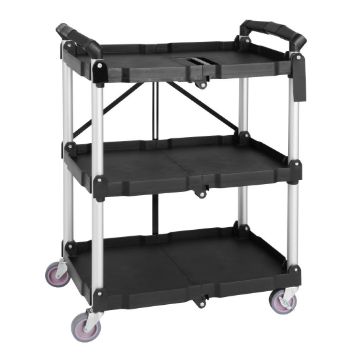 Picture of Vogue 3 Tier PP Folding Trolley Black Small