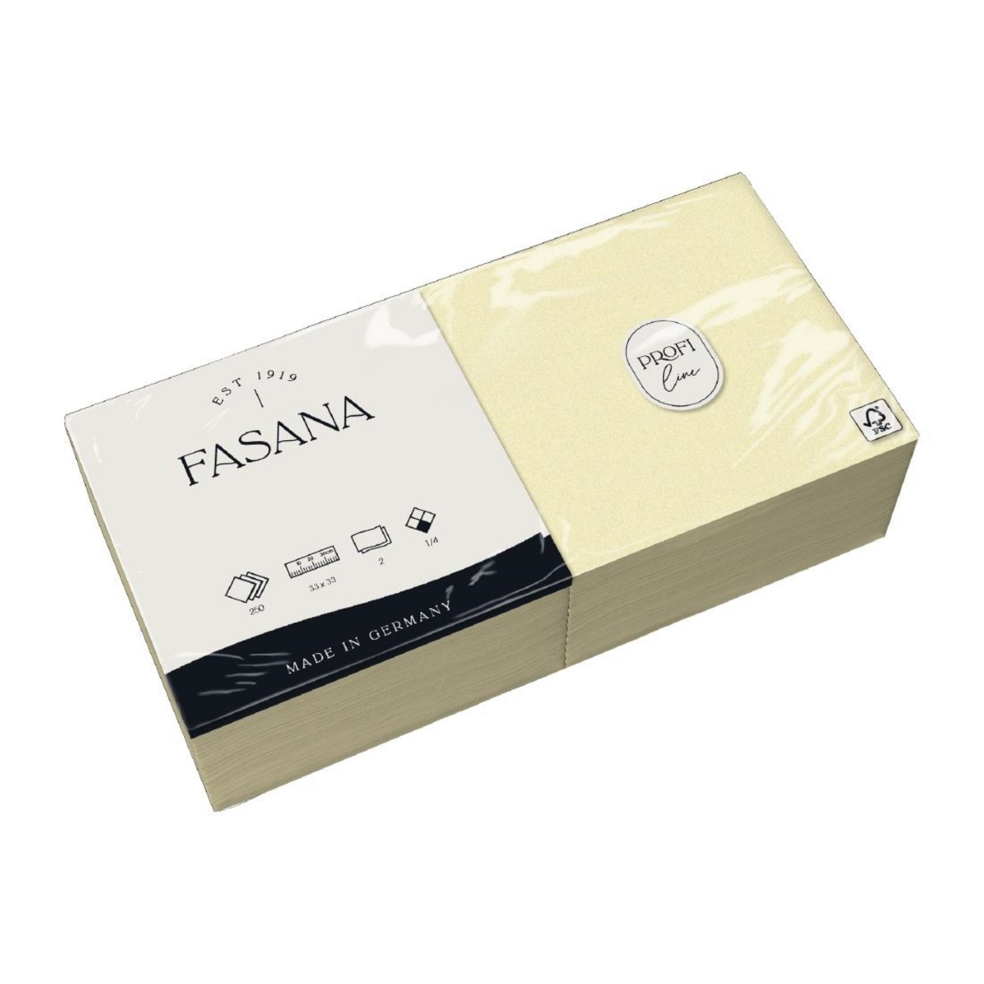 Picture of Fasana Lunch Napkin Crème 33x33cm 2ply 1/4 Fold (1500 Pack)