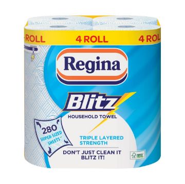 Picture of Regina Blitz Household Towel 3-Ply 280 Sheets (4 pack)
