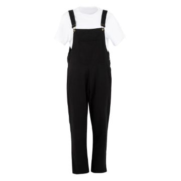 Picture of Southside Bib & Brace Cotton Canvas Dungarees Cotton Black L