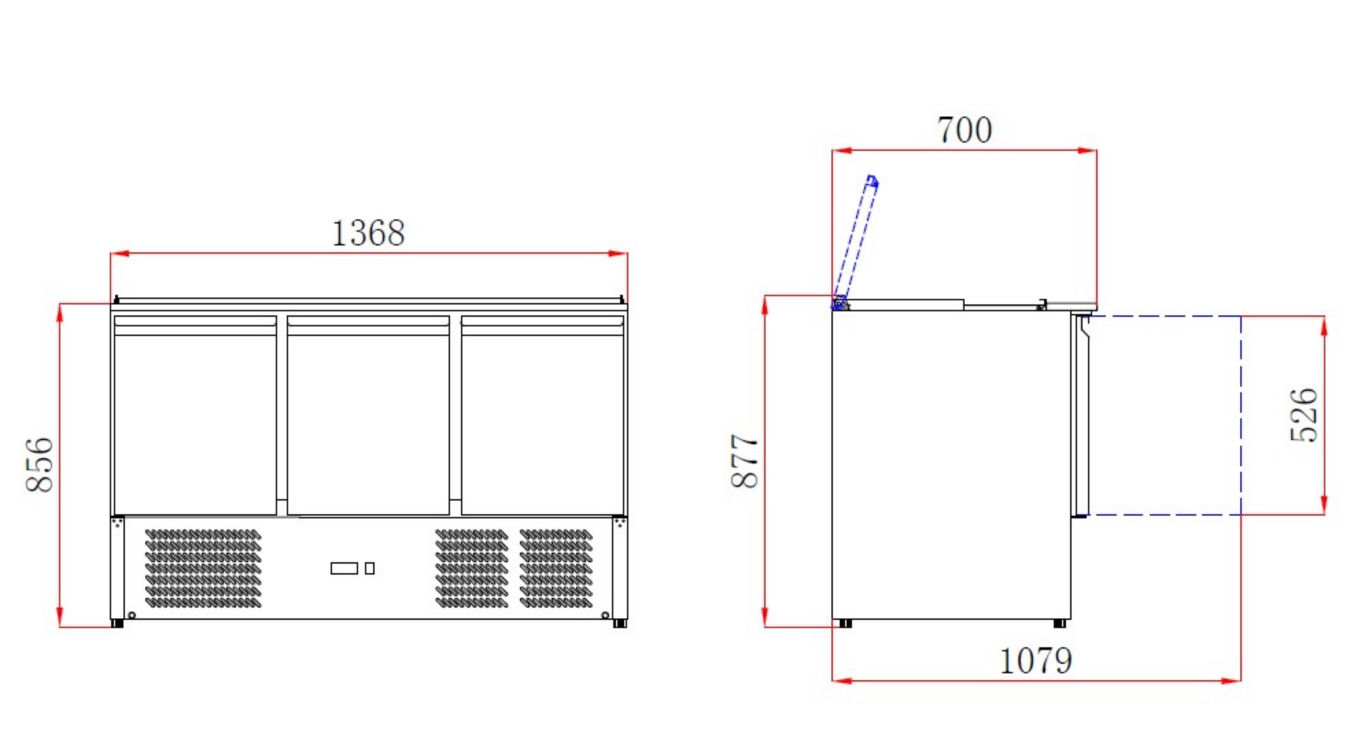 Picture of SALADETTE 3 DOORS 4x1/1GN CONTAINER