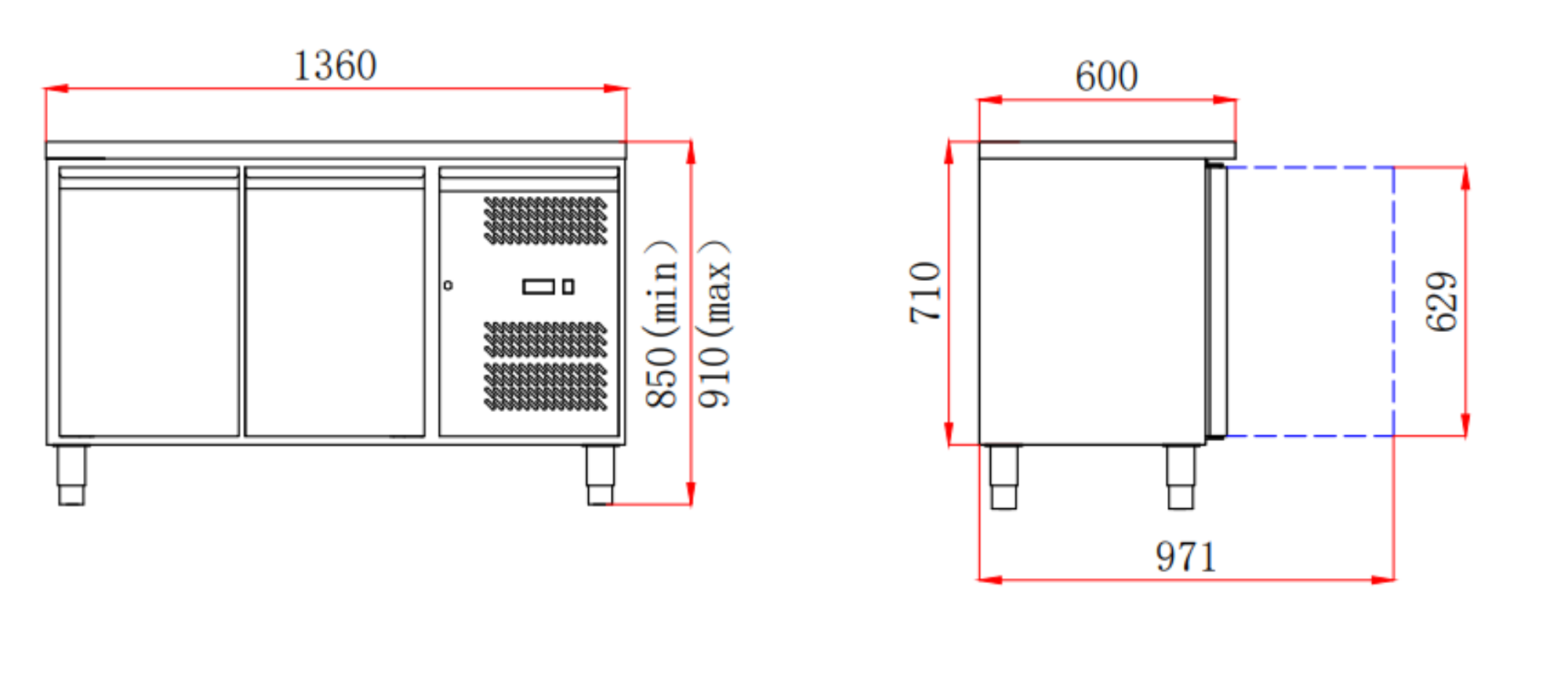 Picture of 600 REFRIGERATED COUNTER 2 DOORS