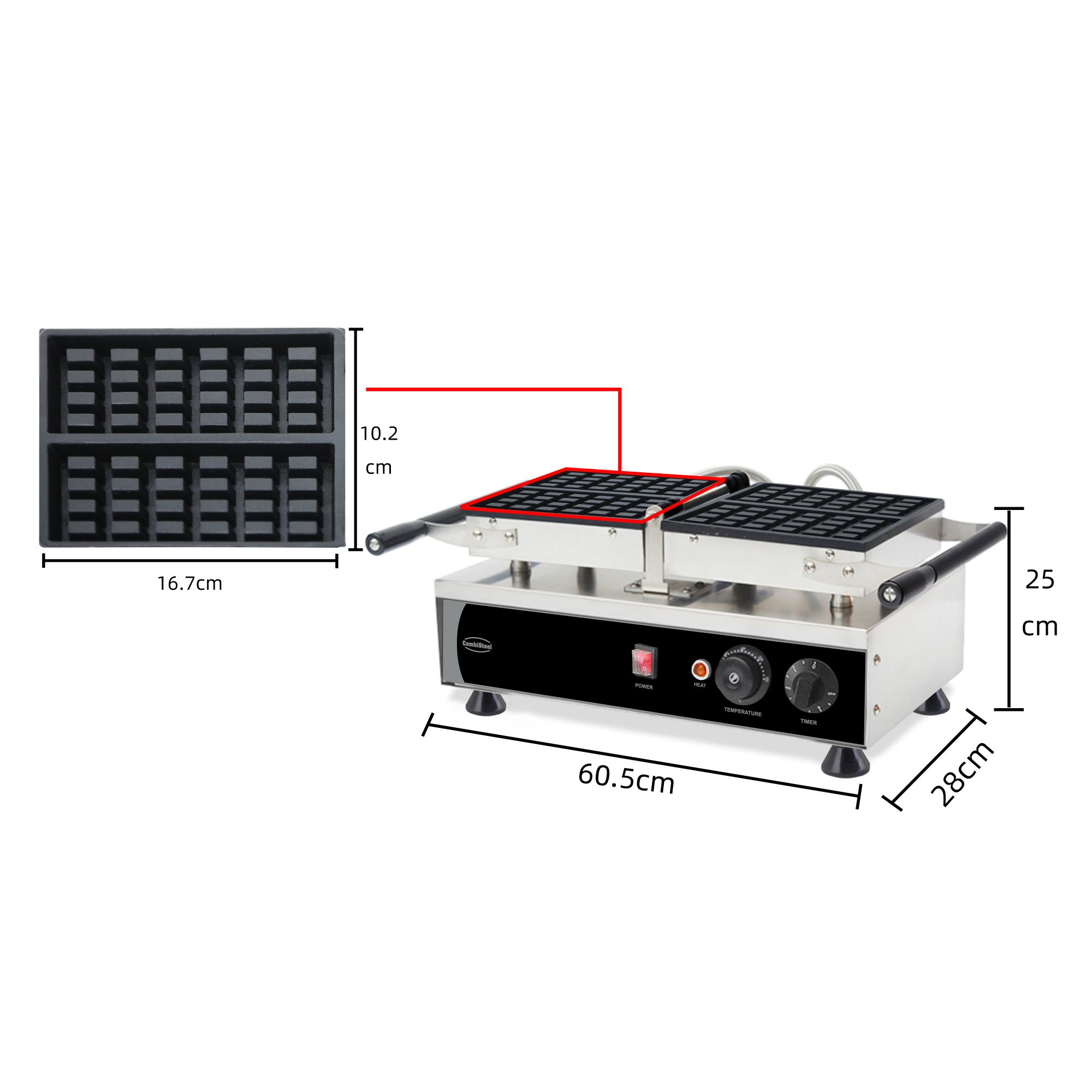 Picture of ROTATING WAFFLE IRON 2PCS BRUSSELS WAFFLE