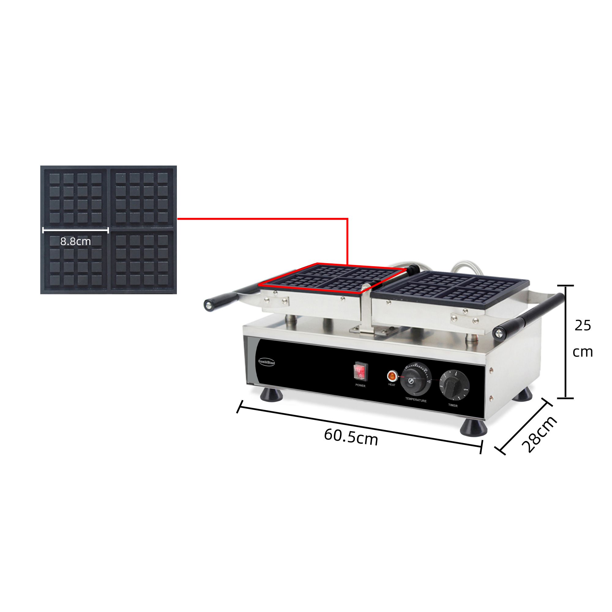 Picture of ROTATING WAFFLE IRON 4PCS BRUSSELS WAFFLE