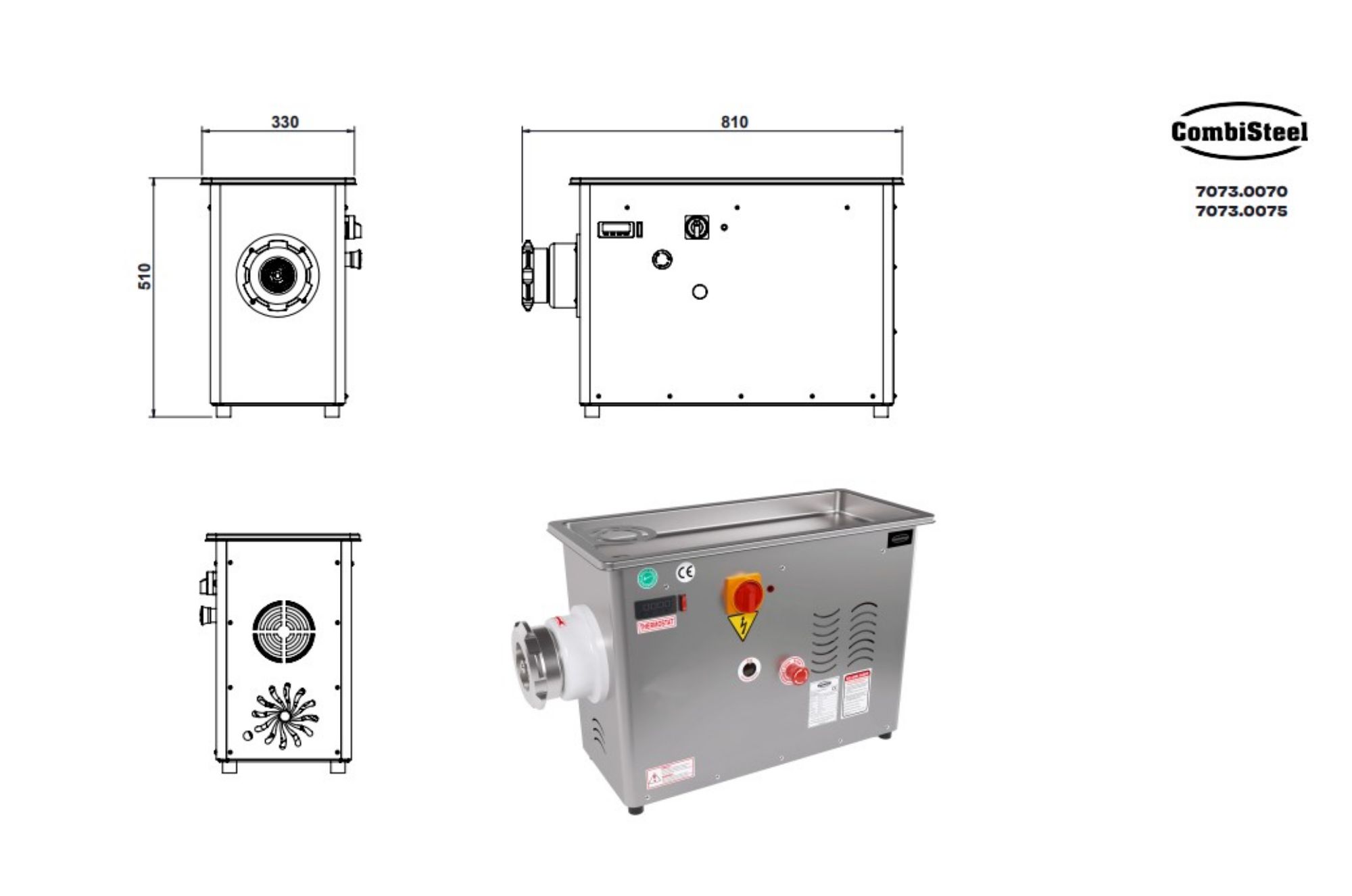 Picture of MEATGRINDER 22 - 450KG/H 400V - WITH FIXED COOLED HEAD